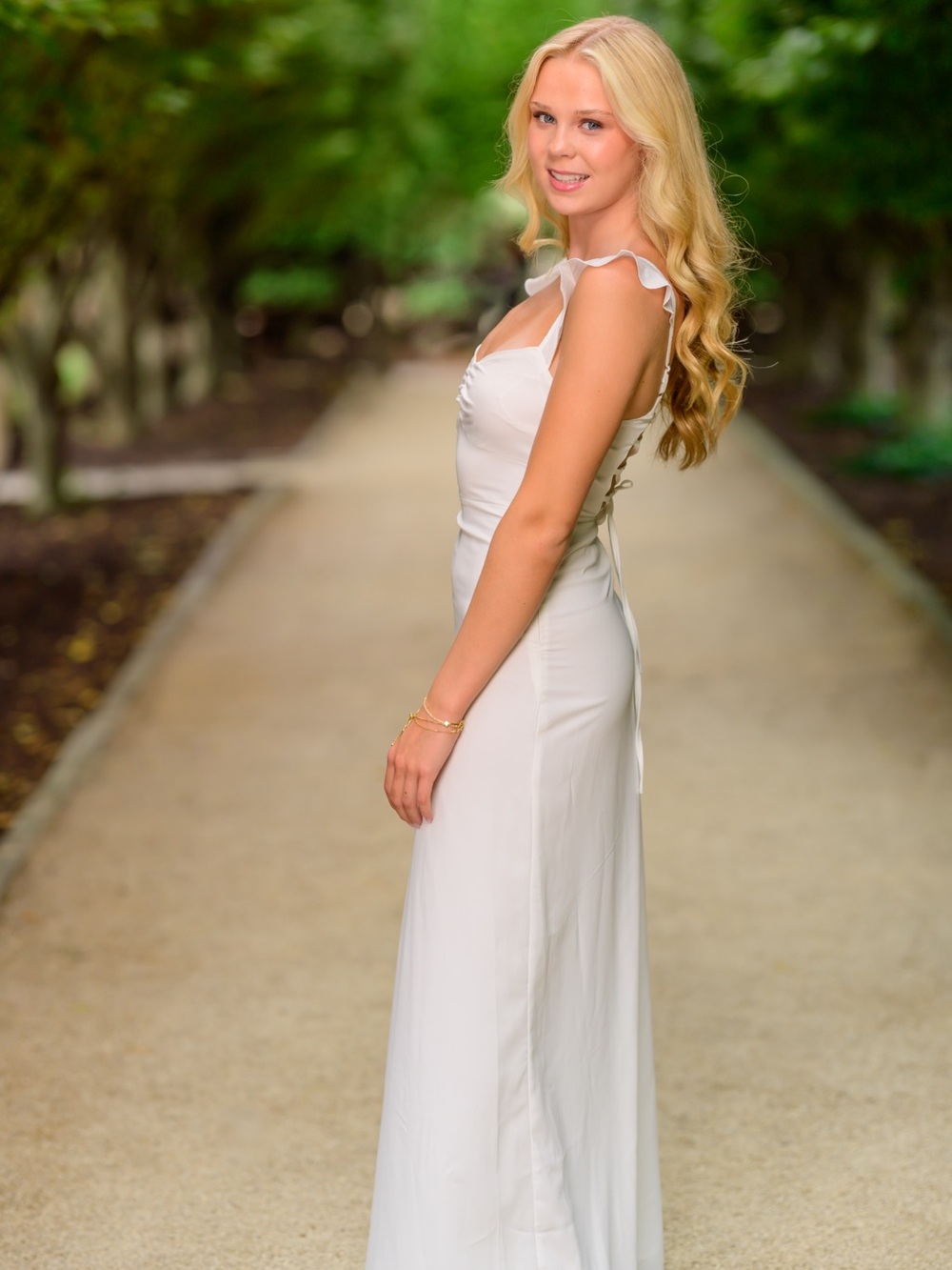 Princess Polly White Ruffle-Shoulder Maxi Dress